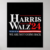 Waltz We gaan niet terug Kamala Harris 2024 1 Poster (Voorkant)