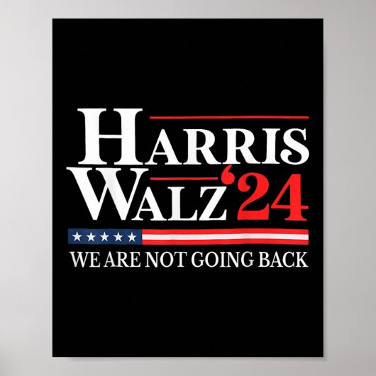 Waltz We gaan niet terug Kamala Harris 2024 1 Poster (Voorkant)