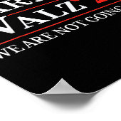 Waltz We gaan niet terug Kamala Harris 2024 2 Poster (Hoek)