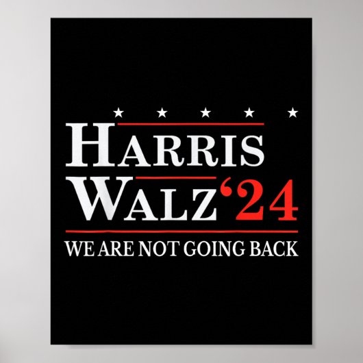 Waltz We gaan niet terug Kamala Harris 2024 2 Poster (Voorkant)