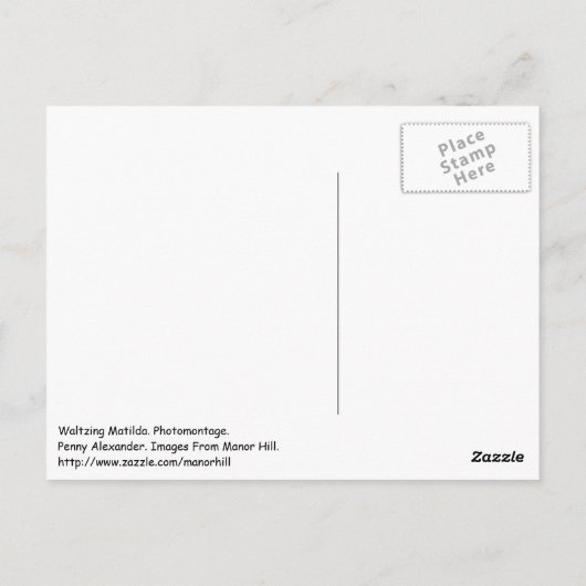 Waltzing Matilda Briefkaart (Achterkant)