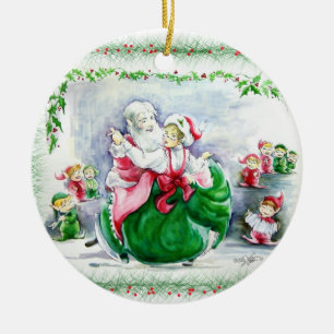 Waltzing Santa en Mrs Claus Ornament