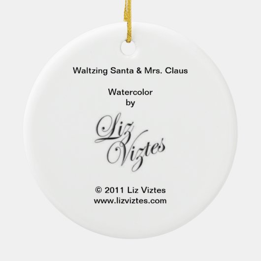 Waltzing Santa en Mrs Claus Ornament (Achterkant)