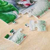 Waltzing Santa en Mrs Claus Puzzle Legpuzzel (Zijkant)