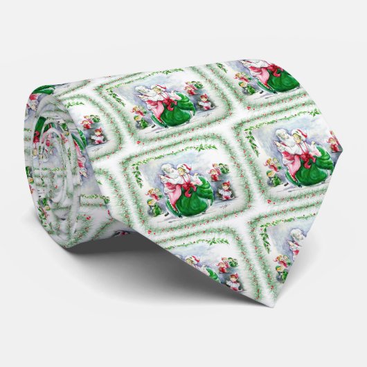 Waltzing Santa en Mrs Claus Stropdas (Opgerold)