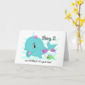 Walvis 2e verjaardag kaart (Gele Bloem)