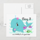Walvis 3e verjaardag briefkaart (Voorkant / Achterkant)