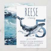 Walvis 5e verjaardag uitnodiging (Voorkant / Achterkant)