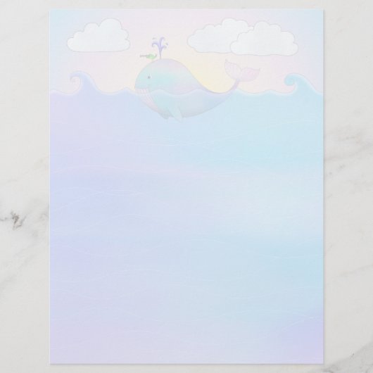 Walvis - 8,5 inch x 11 inch briefpapier (Voorkant)