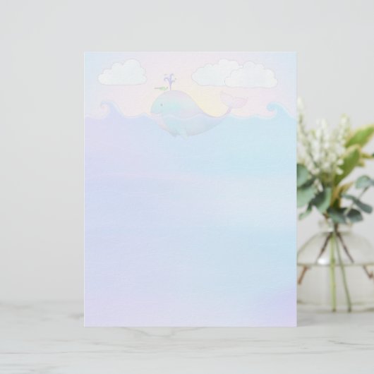 Walvis - 8,5 inch x 11 inch briefpapier (Staand voorkant)