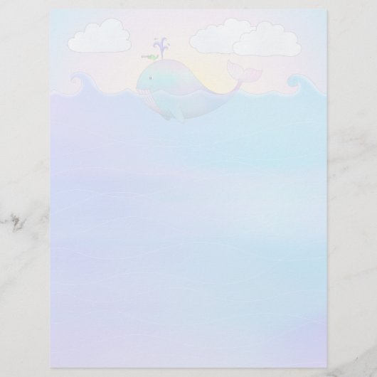 Walvis - 8,5 inch x 11 inch briefpapier (Achterkant)