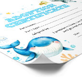 Walvis adopteer een huisdier kleurcertificaat poster (Hoek)