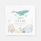 Walvis Ahoy Het is een jongen Baby shower Servet (Voorkant)