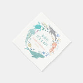 Walvis Ahoy Het is een jongen Baby shower Servet (Hoek)