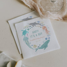 Walvis Ahoy Het is een jongen Baby shower