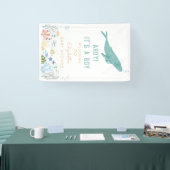 Walvis Ahoy! Het is een jongen Baby shower welkom Spandoek (Beurs)