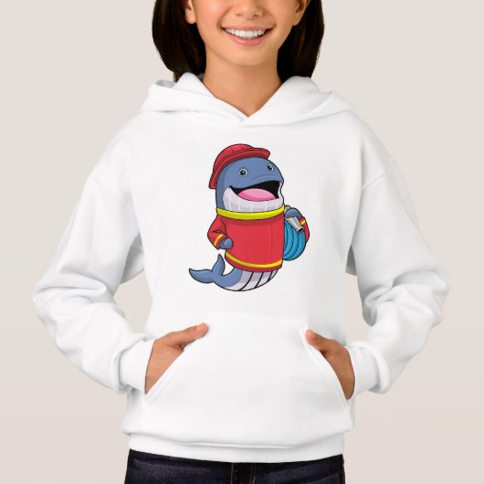 Walvis als brandweerschip met slang (Voorkant)