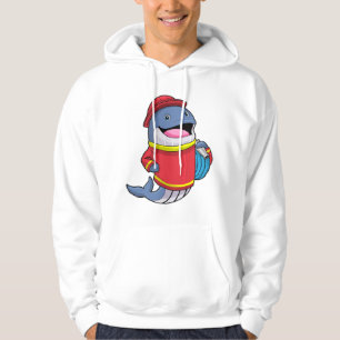 Walvis als brandweerschip met slang hoodie