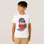 Walvis als brandweerschip met slang t-shirt (Voorkant volledig)