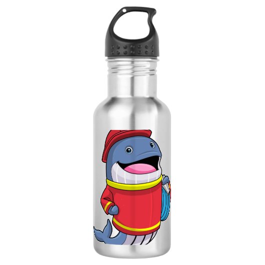 Walvis als brandweerschip met slang waterfles (Voorkant)