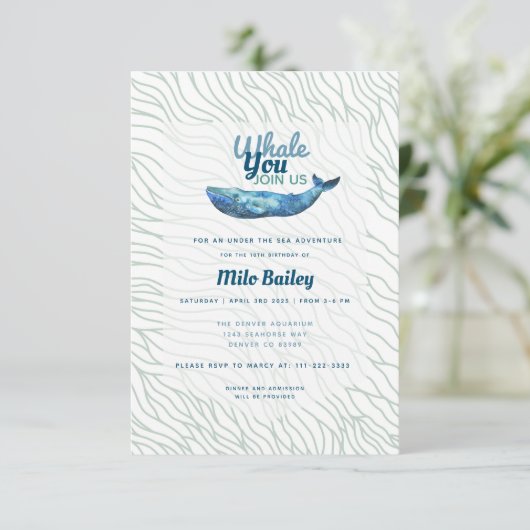 Walvis avontuur | Ocean | Onder het Zee Verjaardag Kaart (Staand voorkant)
