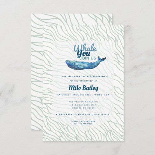 Walvis avontuur | Ocean | Onder het Zee Verjaardag Kaart (Voorkant / Achterkant)