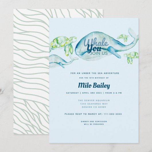 Walvis avontuur | Ocean | Onder het Zee Verjaardag Kaart (Voorkant / Achterkant)