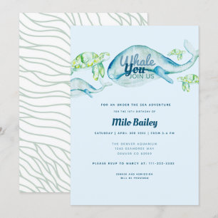 Walvis avontuur   Ocean   Onder het Zee Verjaardag Kaart