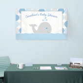 Walvis Baby Jongen Douche Banner in Blauw en Grijs (Beurs)