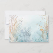 Walvis Baby shower Blauw Beige Waterverf Bedankkaart (Achterkant)