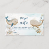 Walvis Baby shower Blauwe Beige Luier Raffle Informatiekaartje (Voorkant)
