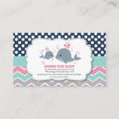 Walvis Baby shower Bring a Book Insert Baby Meisje Informatiekaartje (Voorkant)