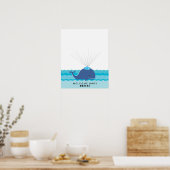 Walvis | Baby shower gast boek Print (Keuken)