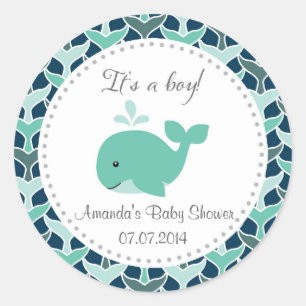 Walvis Baby shower Het is een jongen Stickers