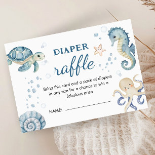 Walvis Baby Shower Jongen Baby Shower Luier Raffle Informatiekaartje