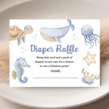 Walvis Baby Shower Jongen Blauwe Oceaan Luier Raff