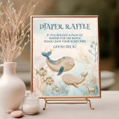 Walvis Baby shower Onder het Zee Luier Raffle Teke Poster