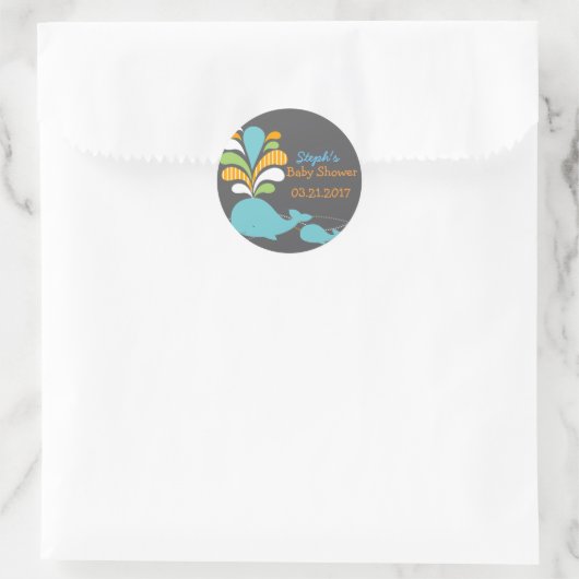 Walvis baby shower sticker (Tas)