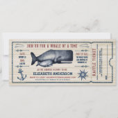  walvis, Baby shower Ticket Invitation Kaart (Voorkant)
