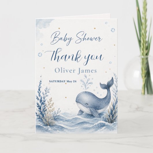 Walvis baby shower uitnodiging (Voorkant)