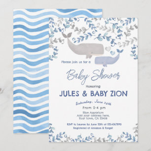 Walvis Baby Shower Uitnodiging
