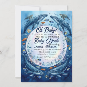Walvis baby shower uitnodiging – Onder de zee Ocea