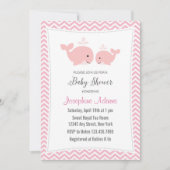 Walvis Baby Shower Uitnodiging Roze (Voorkant)