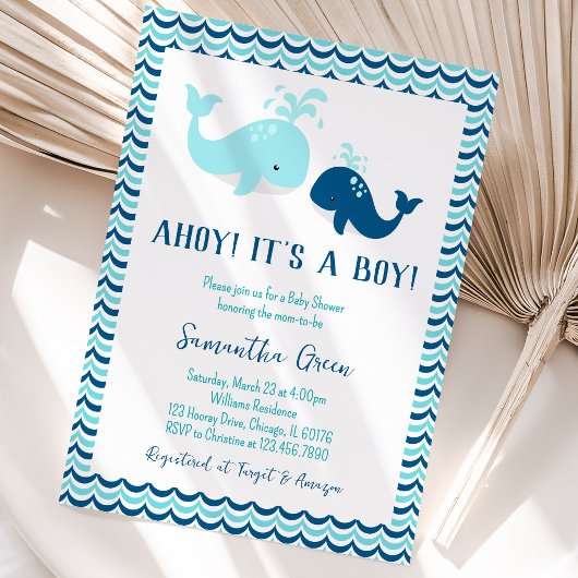 Walvis Babyshower Kaart