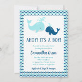 Walvis babyshower uitnodiging (Voorkant)