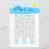 Walvis babyshower Woordzoekspel (Voorkant)