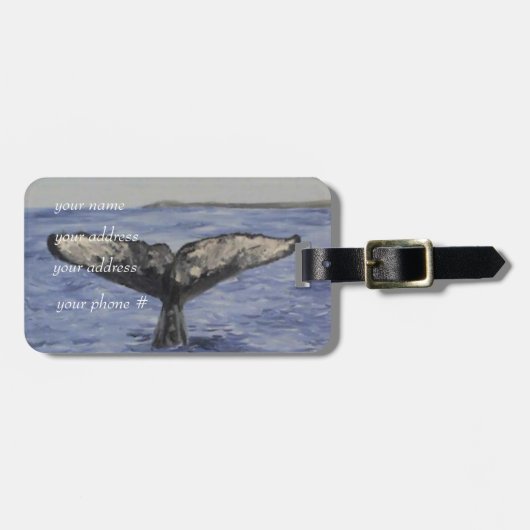 walvis bagagelabel (Voorkant horizontaal)