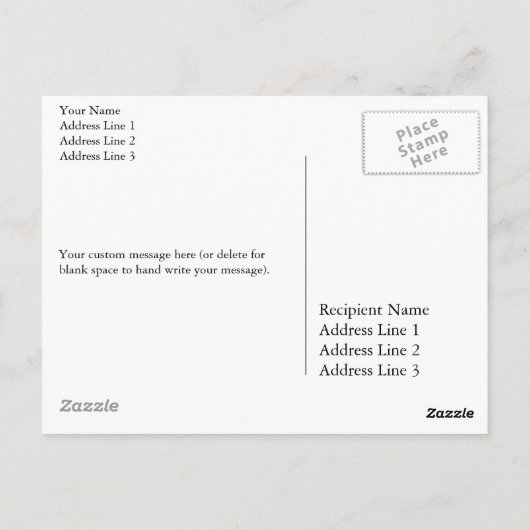 Walvis, bedankt briefkaart (Achterkant)