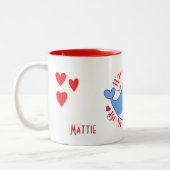 Walvis, ben je alsjeblieft mijn Valentijn? Tweekleurige Koffiemok (Links)