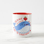 Walvis, ben je alsjeblieft mijn Valentijn? Tweekleurige Koffiemok (Center)